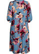 Midi-jurk met bloemenprint en 3/4 mouwen, Blauw, Packshot image number 1