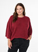 Geribde trui met 3/4 mouwen, Rood, Model image number 0