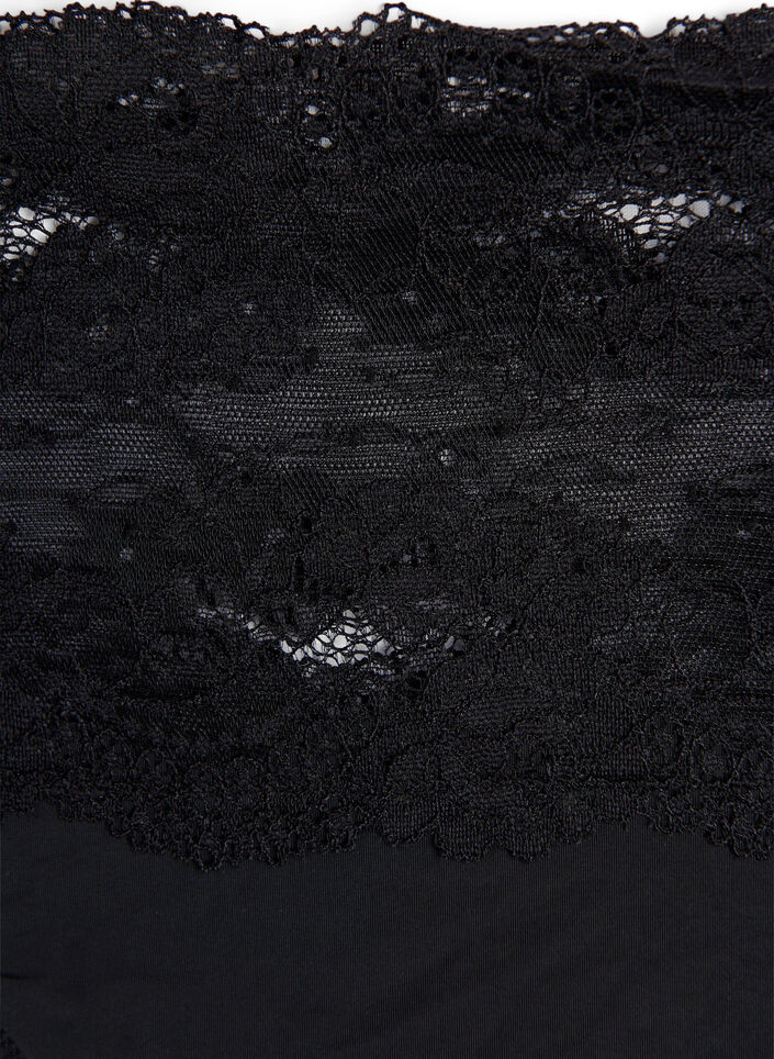 2-pack string met brede kanten rand, Zwart, Packshot image number 2