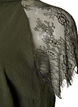 Blouse met korte kanten mouwen en hoge hals, Groen, Packshot image number 3