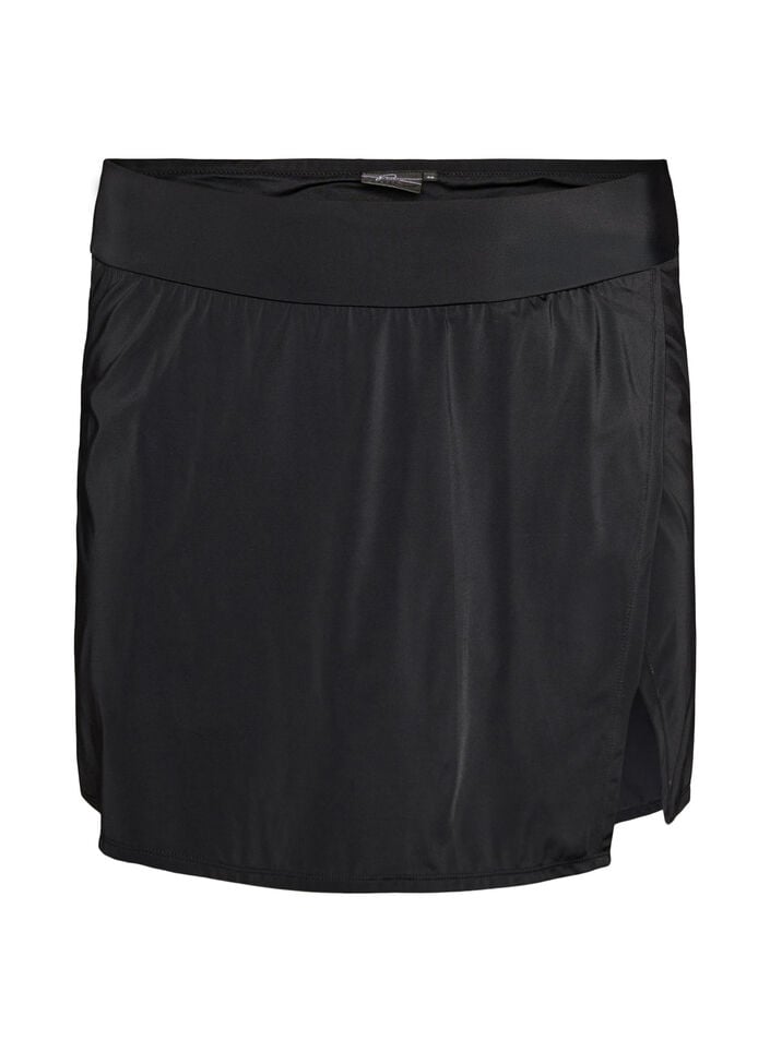 Bikinibroekje met slip en wikkel-effect, Zwart, Packshot image number 0