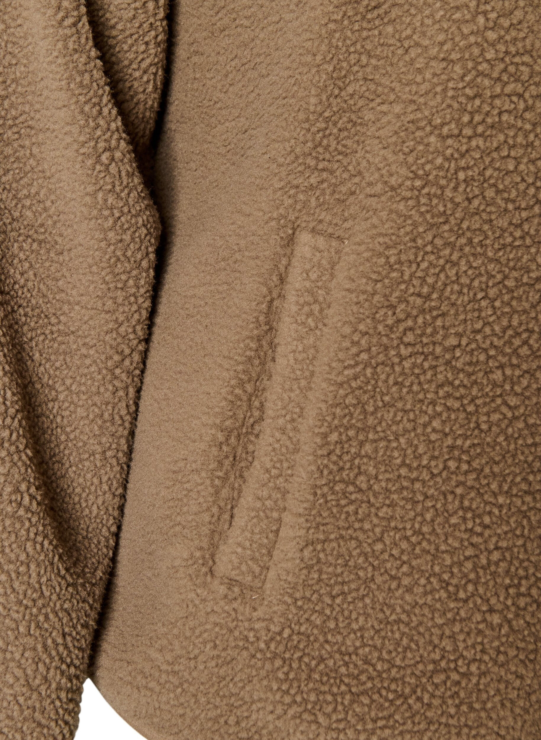 ZizziTeddyjack met een ronde hals en knopen, Bruin, Packshot image number 3