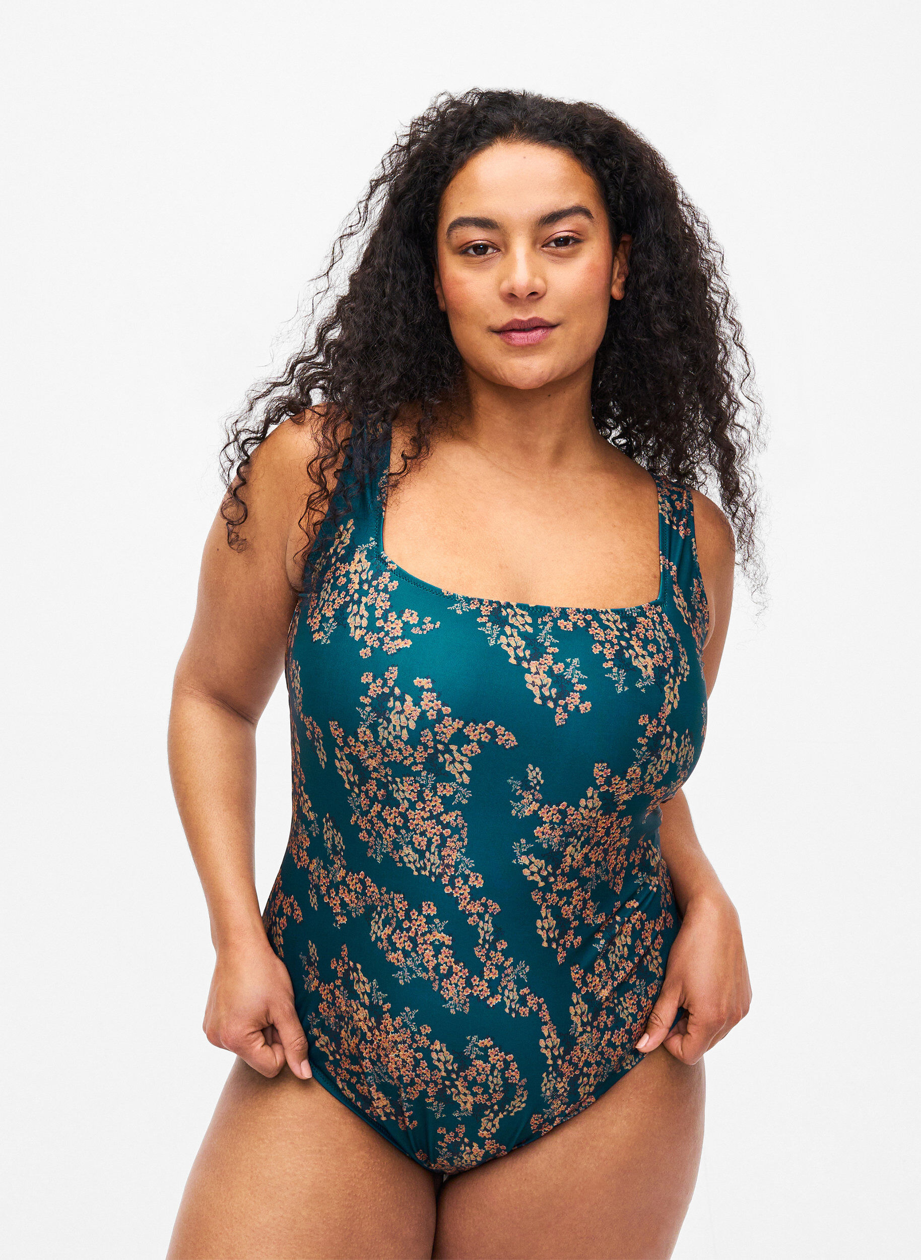 ZizziBadpak met bloemenprint, Zebra Flower, Model image number 0