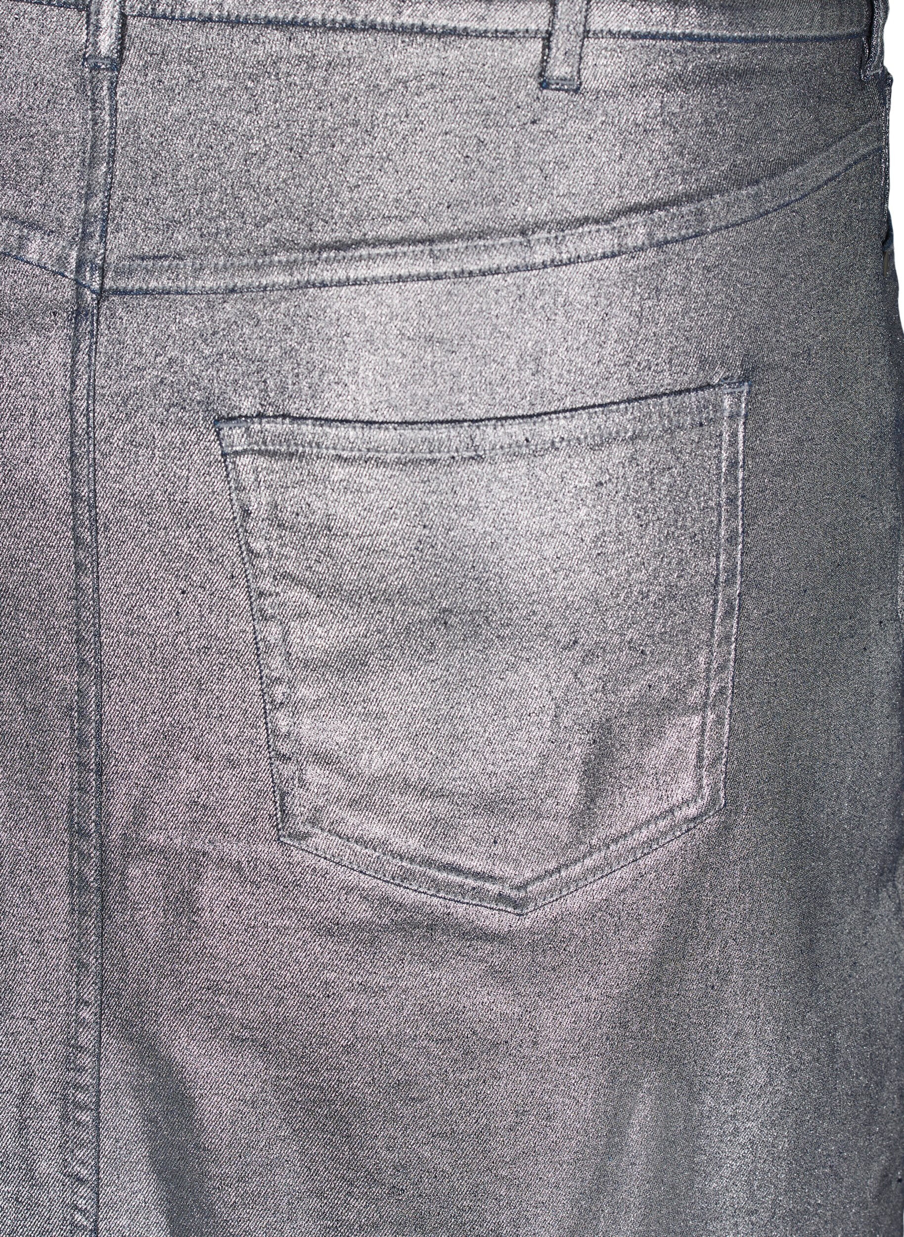ZizziZilverkleurige midi-rok, Gun Sliver, Packshot image number 2