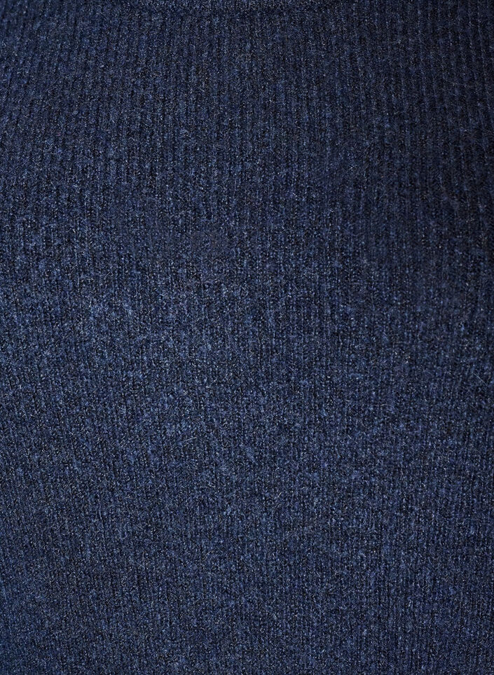 Gem&ecirc;leerde gebreide blouse met ronde hals, Blauw, Packshot image number 2