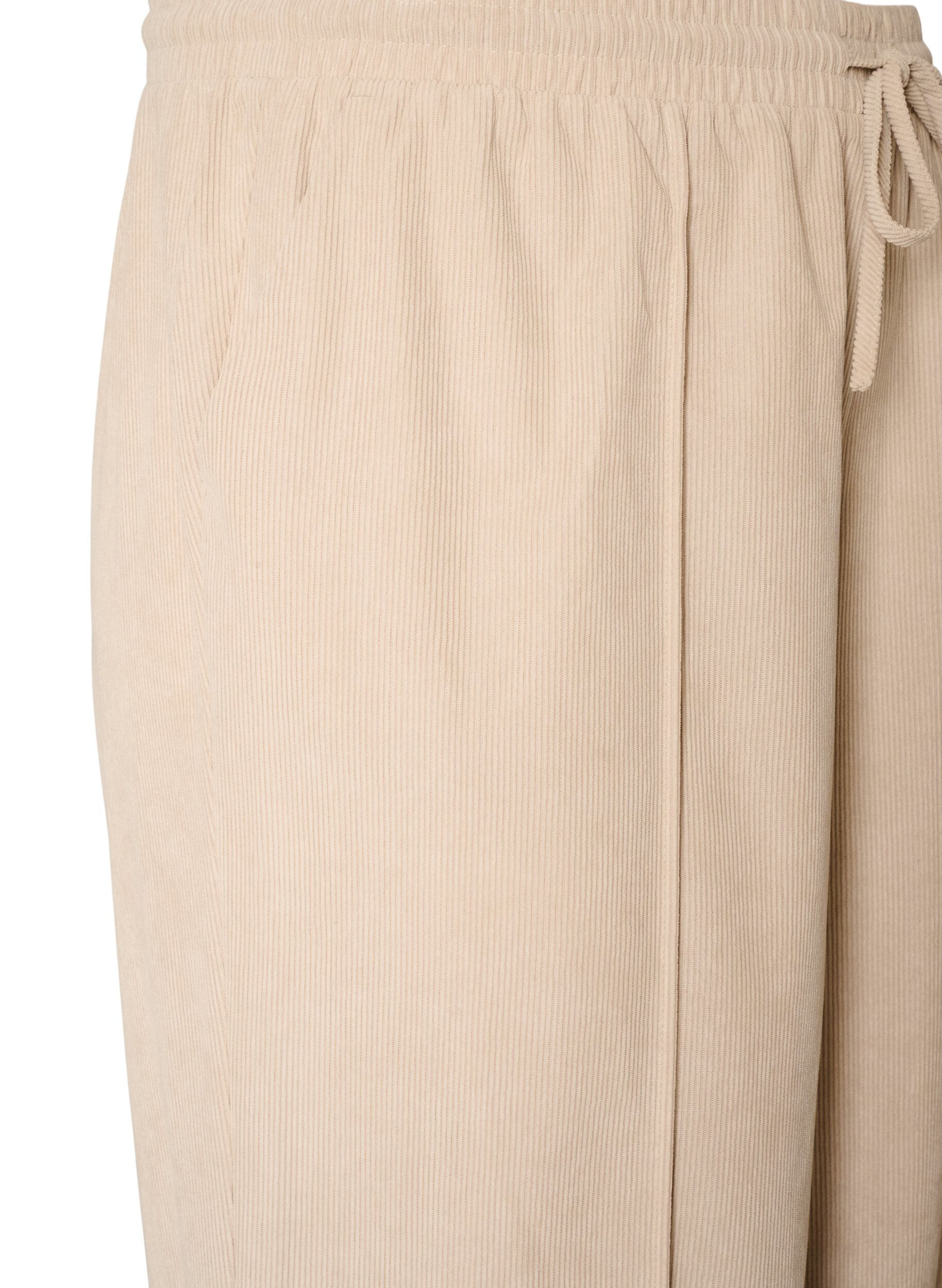 ZizziCorduroy broek met wijde pijpen en een hoge taille, Beige, Packshot image number 2