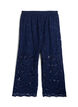 Kanten broek met hoge taille en zakken, Blauw, Packshot image number 1