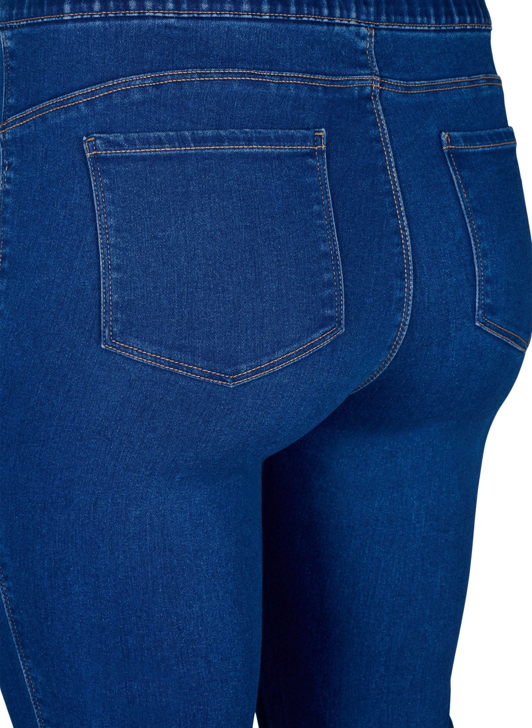 ZizziDenim capribroek met elastische tailleband, Blauw, Packshot image number 3