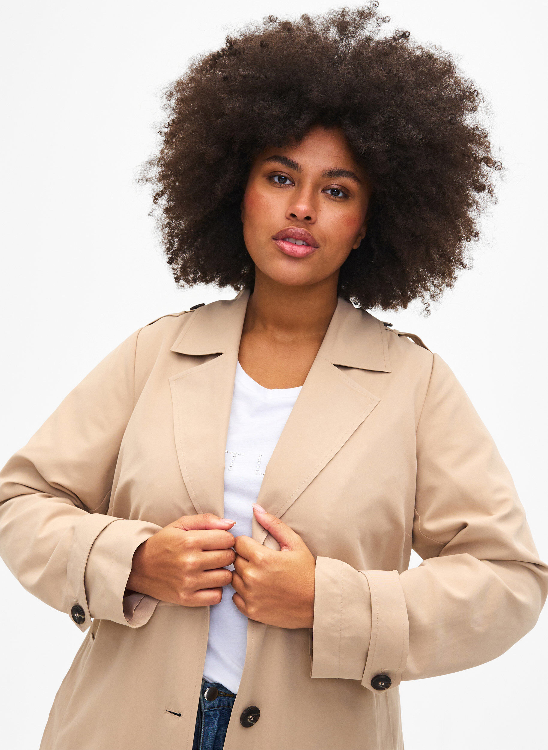 ZizziLange trenchcoat met riem, Nomad, Model image number 2