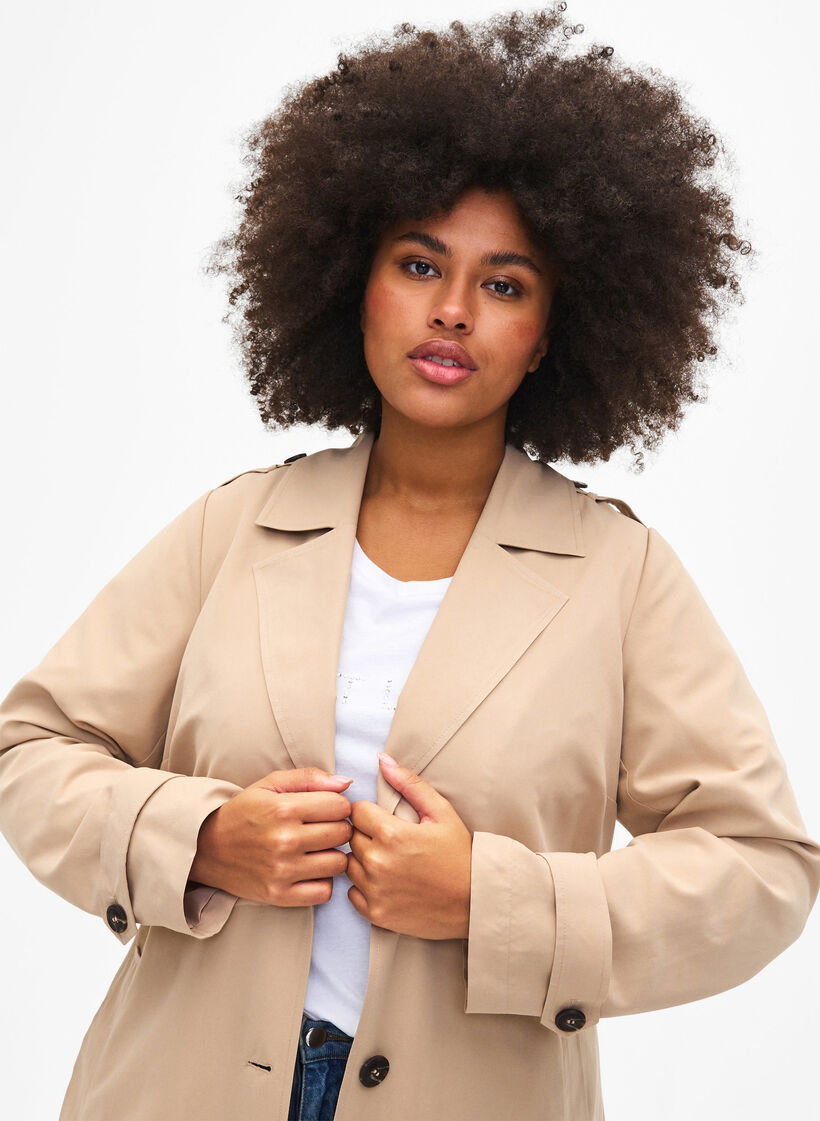 Lange trenchcoat met riem, Nomad, Model image number 2
