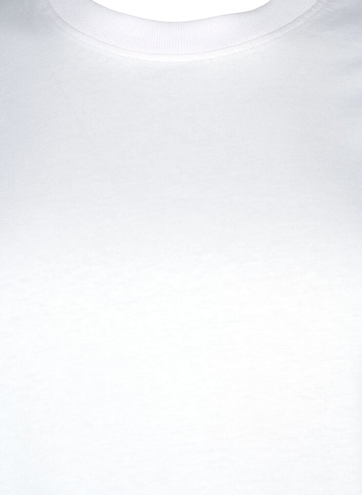 Basic katoenen T-shirt met ronde hals, Wit, Packshot image number 2