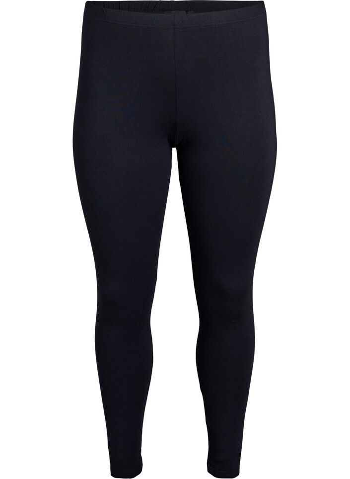 Enkellange leggings in viscose stof, Zwart, Packshot image number 0