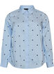 Shirt met geborduurde bloemen, Blauw, Packshot image number 0