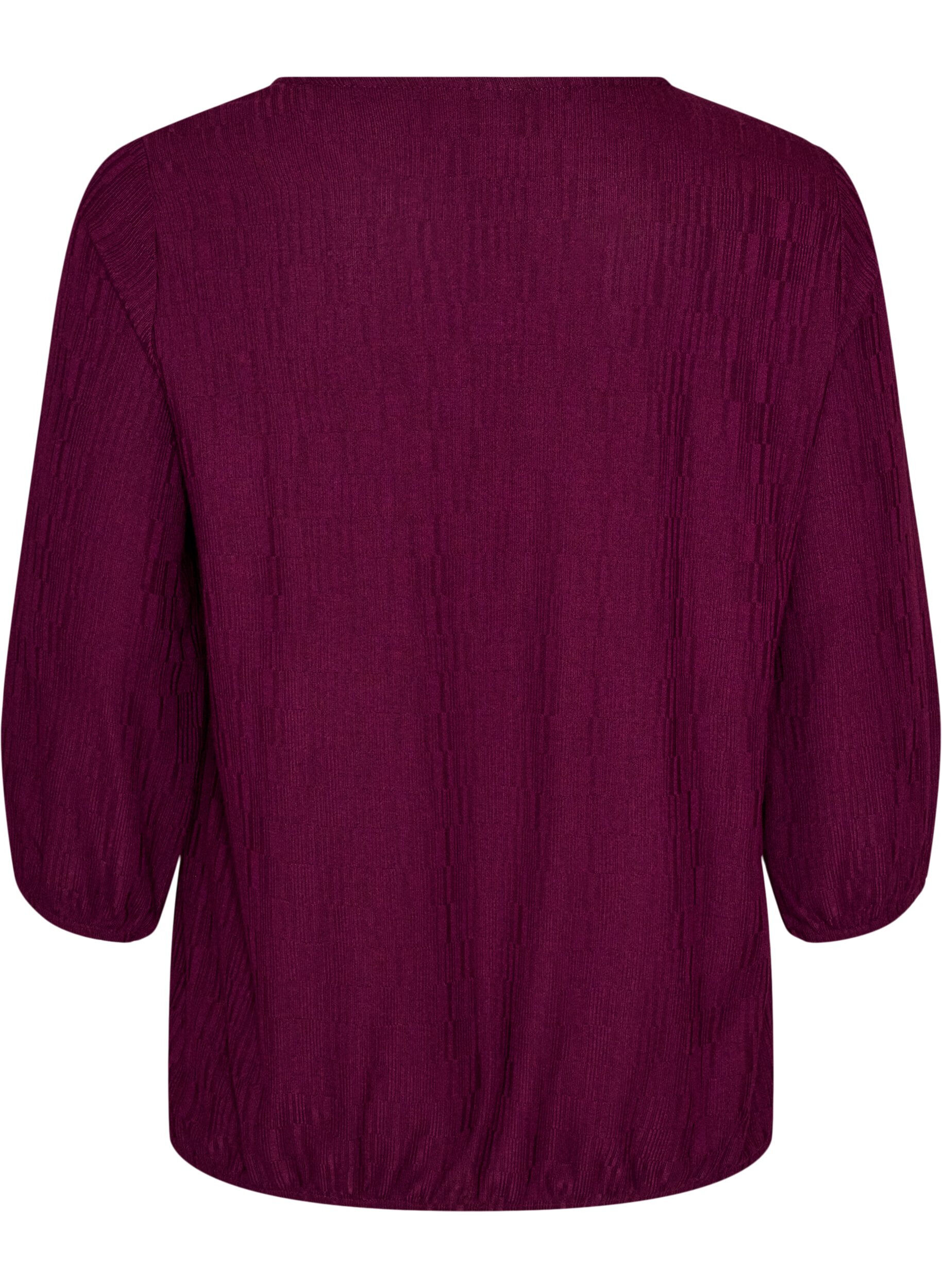 ZizziBlouse met textuur en 3/4 mouwen, Paars, Packshot image number 1