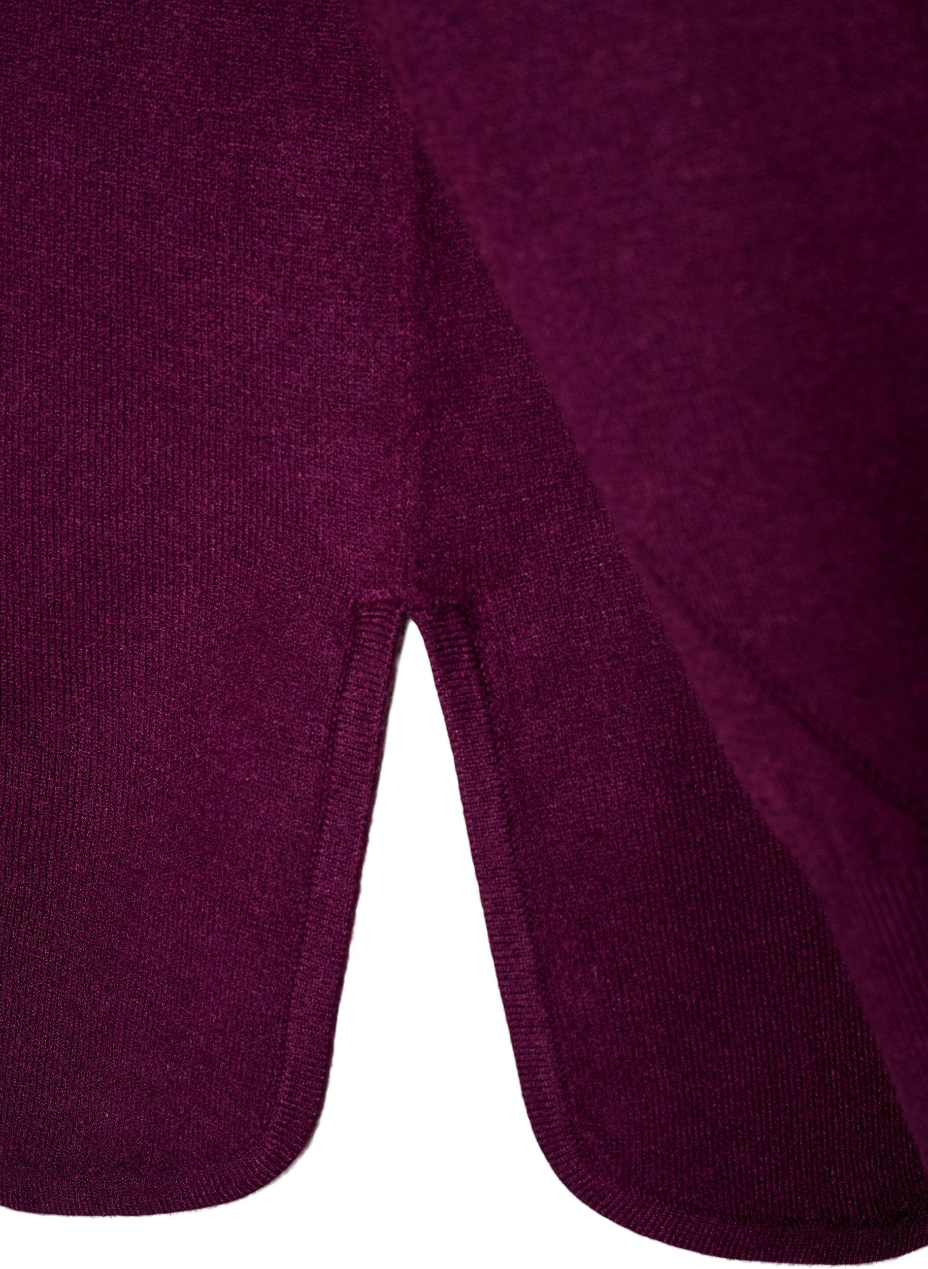 ZizziGebreide top met ronde hals en ingebreid patroon, Rood, Packshot image number 3