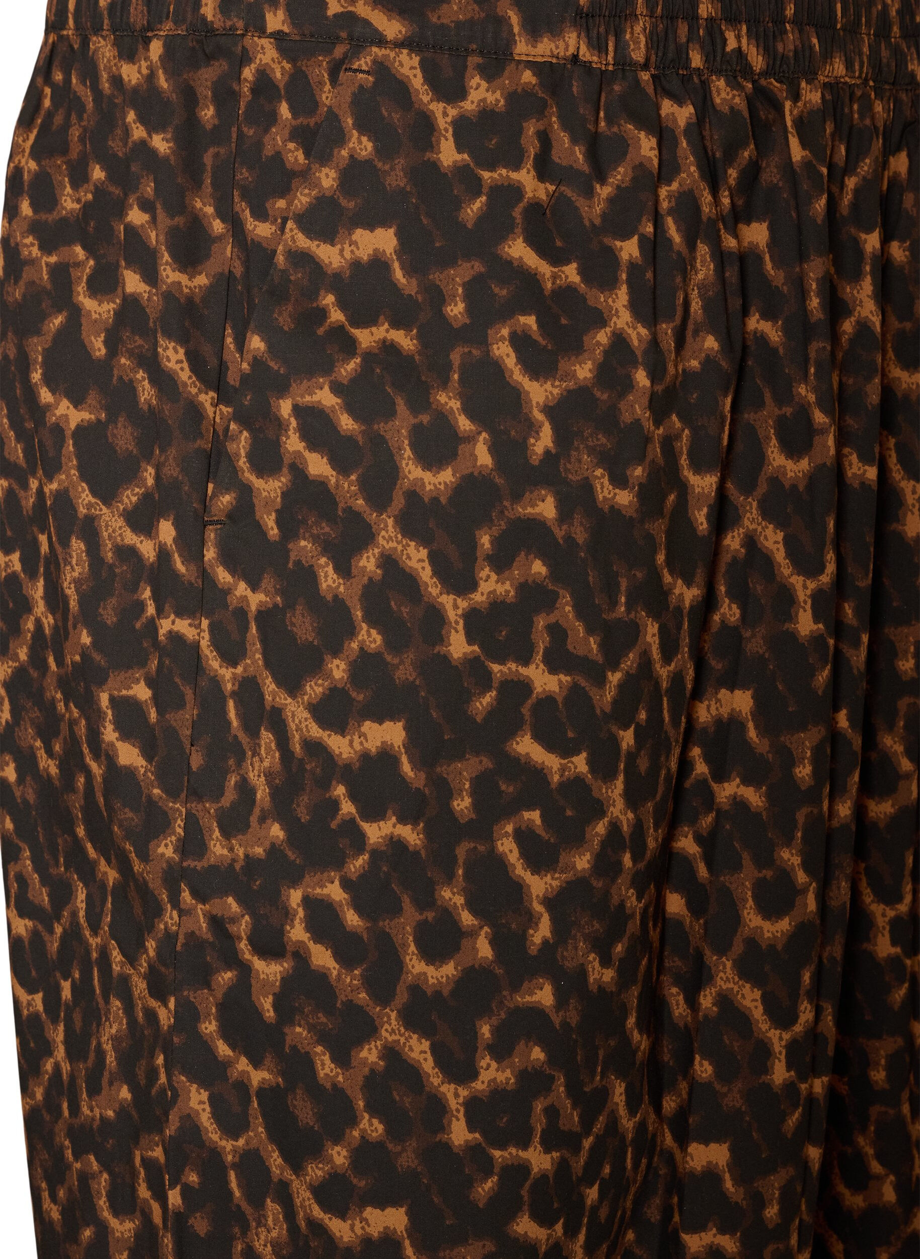 ZizziBalloonbroek met hoge taille en all-over patroon, Bruin, Packshot image number 2