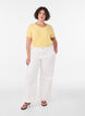 Basic t-shirt in effen kleur met katoen, Geel, Model image number 1