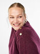 Breisel blouse met knoopdetail, Donker Bordeaux, Model image number 3