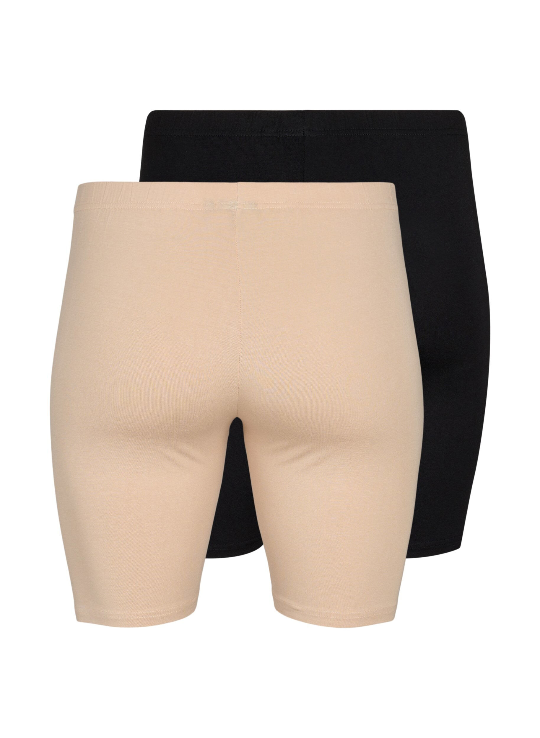 Zizzi2-pack viscose fietsbroek, Beige, Packshot image number 1