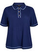 Jersey polo shirt met contrasterende accenten, Blauw, Packshot image number 0