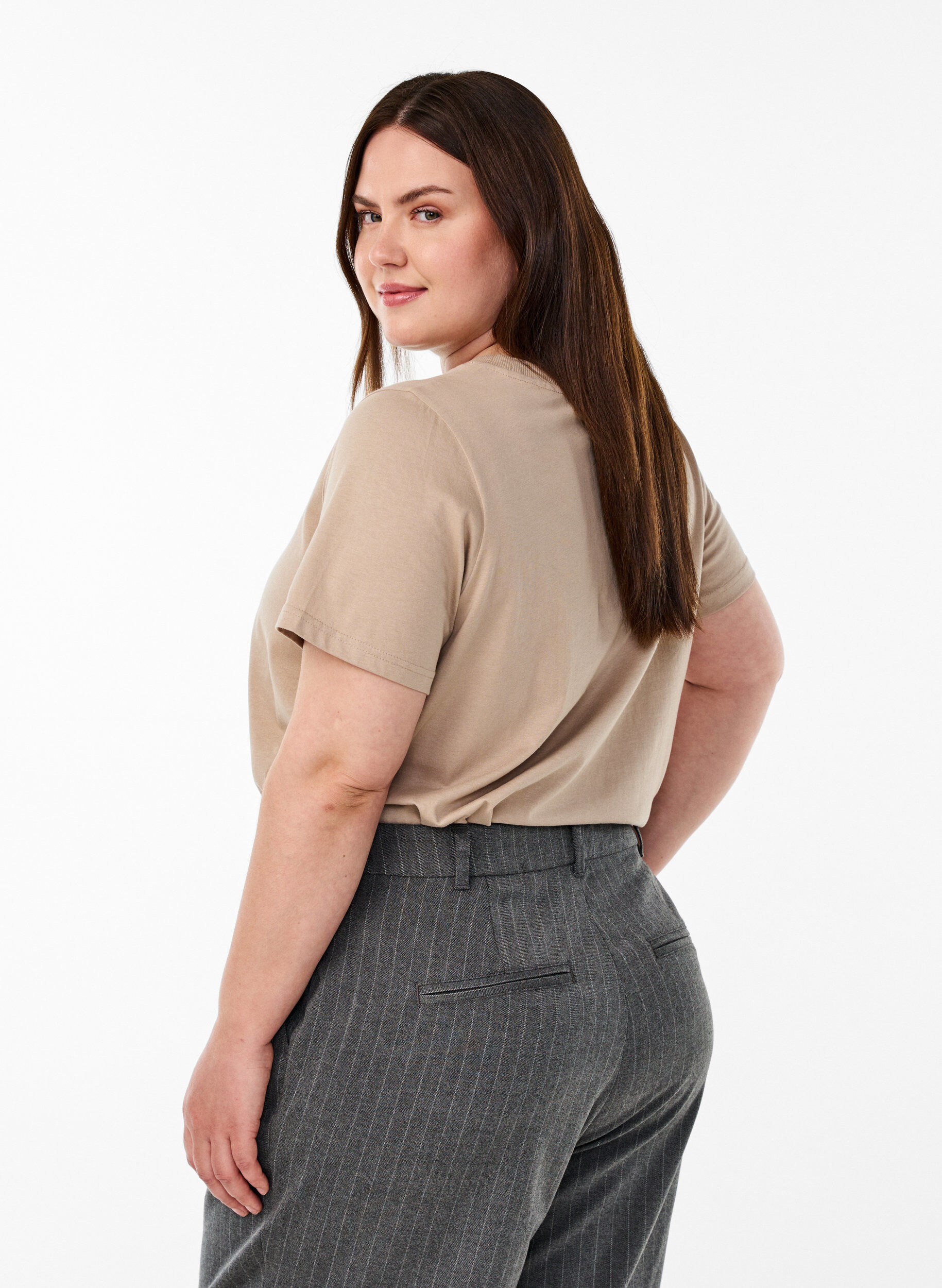 ZizziEagle Eye T-shirt, Beige, Model image number 2