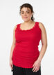Top met kanten afwerking, Rood, Model image number 0