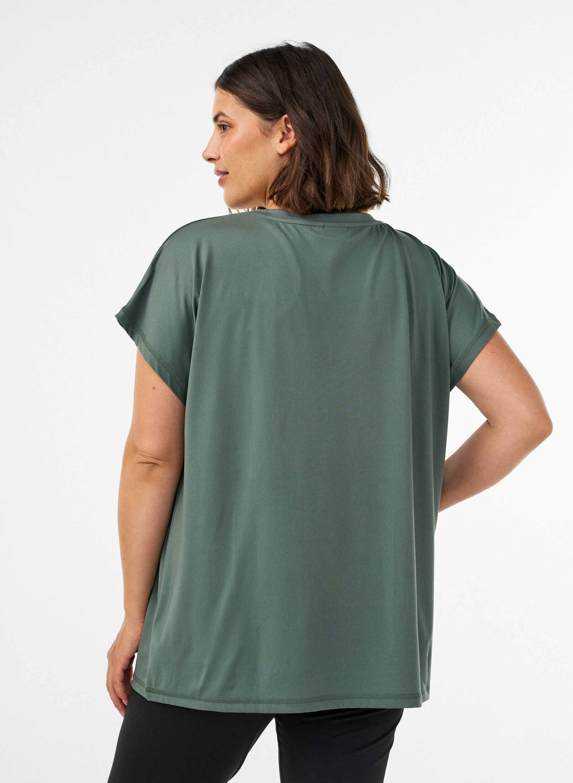 ZizziEffen gekleurd trainingsshirt, Groen, Model image number 2