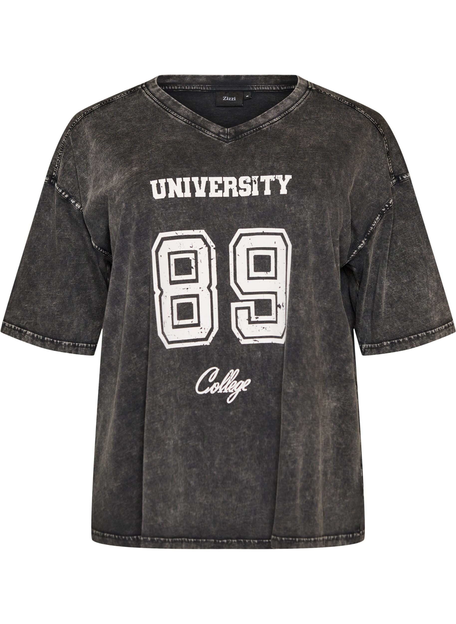Oversized T-shirt in biologisch katoen met een collegeprint