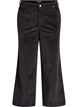 Hoog getailleerde ribcord broek met wijde pijpen, Zwart, Packshot image number 0