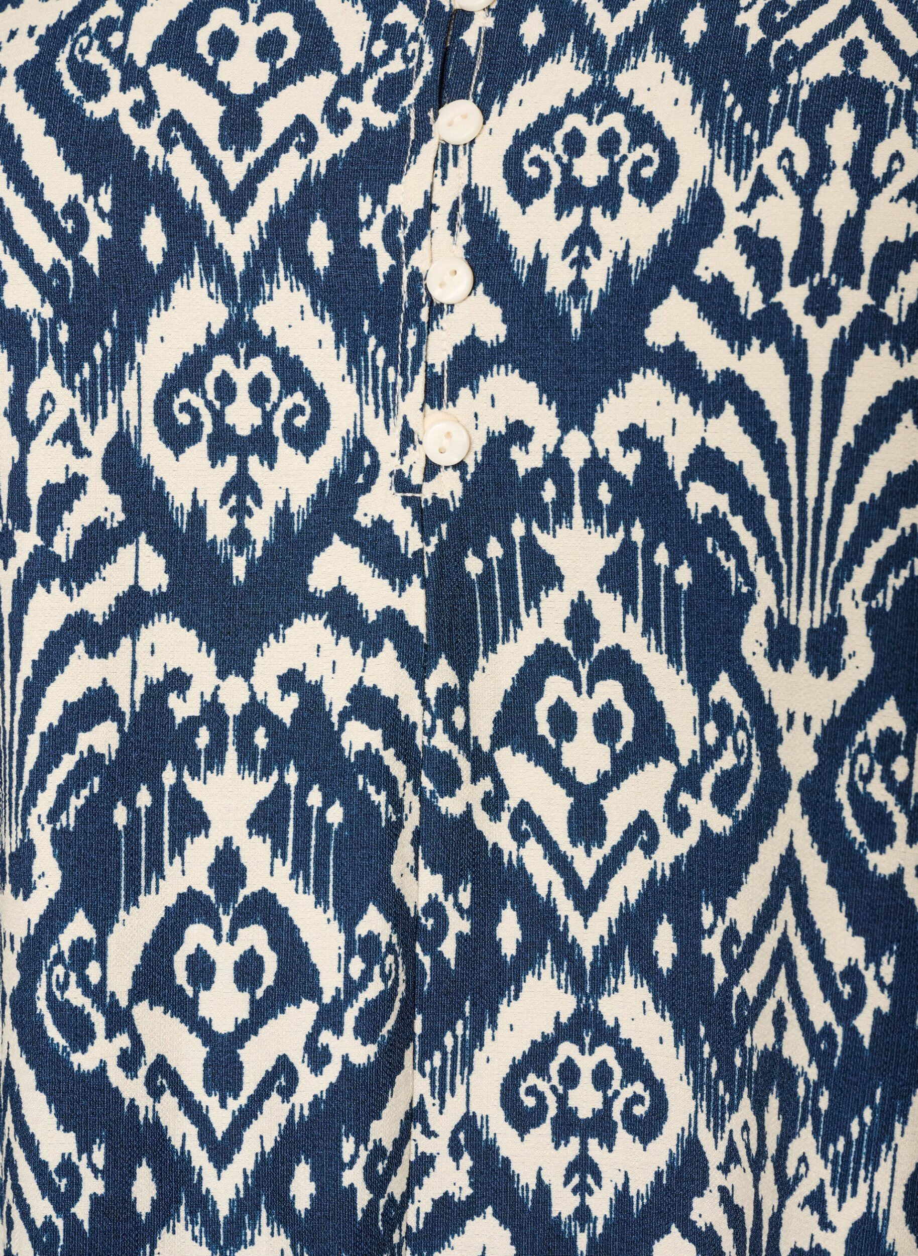 ZizziJurk van viscose met patroon en lange mouwen, Blauw, Packshot image number 2
