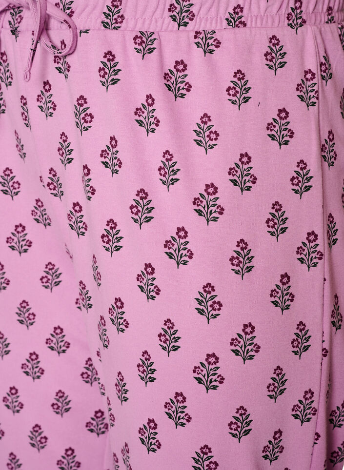 Katoenen pyjamabroek met hoge taille, Roze, Packshot image number 2