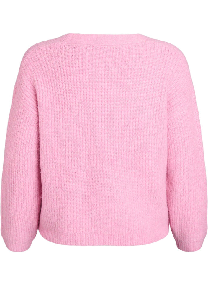 V-hals cardigan van breisel, Roze, Packshot image number 1