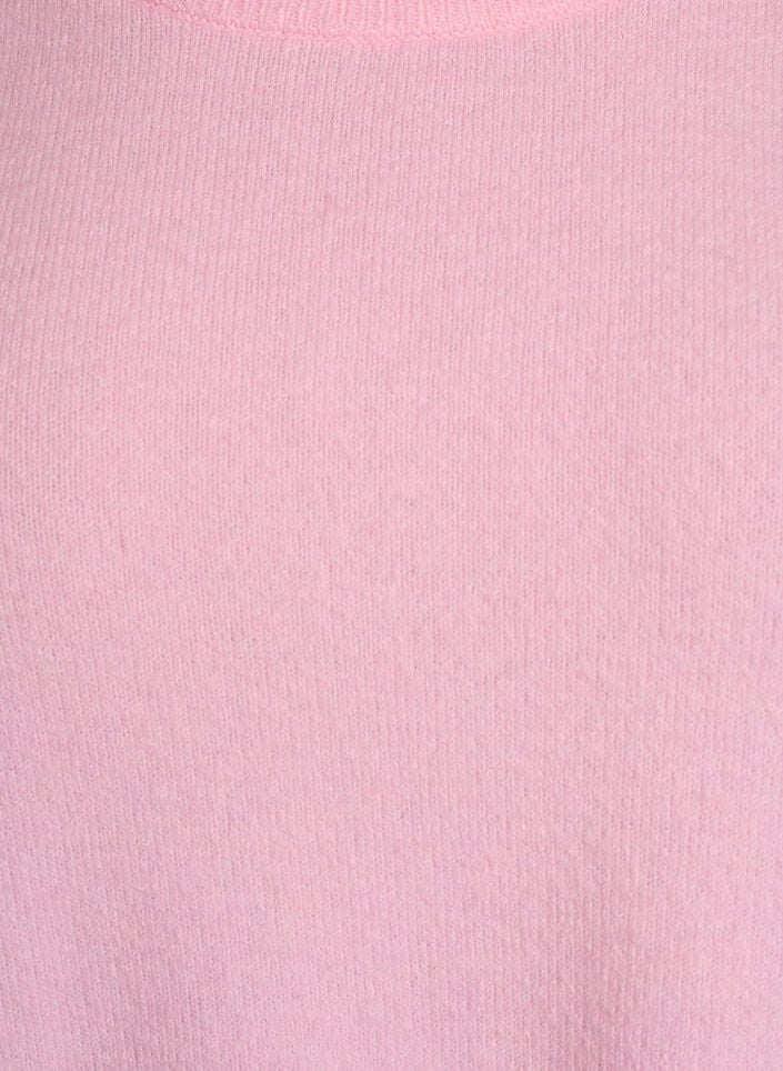 Gebreide blouse met korte mouwen, Roze, Packshot image number 2