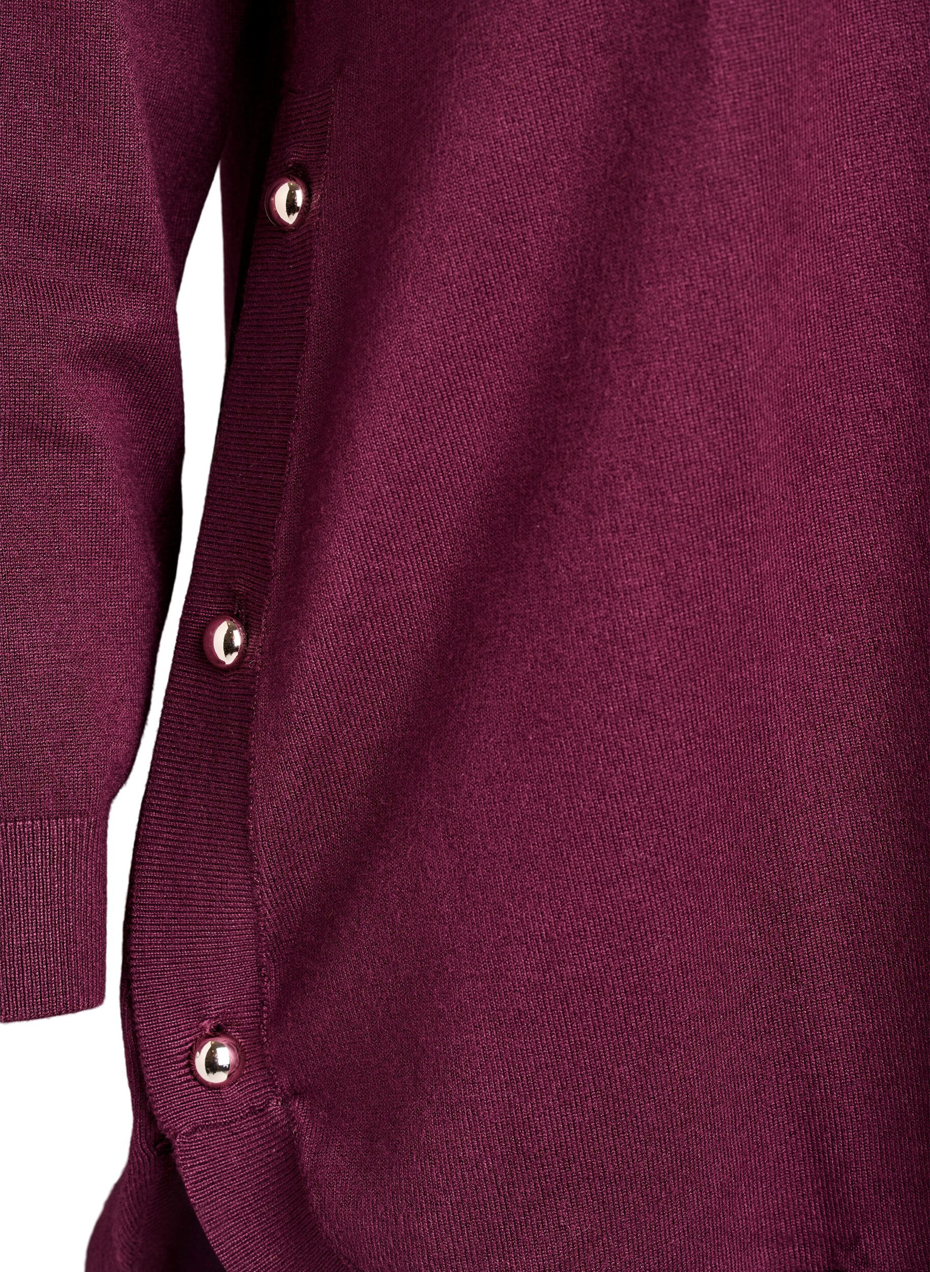 ZizziGebreide blouse met knoopjes aan de zijkant, Rood, Packshot image number 3