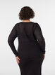 Blouse met ajourpatroon en lange mouwen, Zwart, Model image number 2
