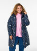 Gewatteerde winterjas met bloemenprint, Blauw, Model image number 3
