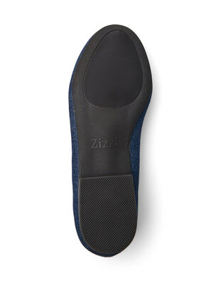 ZizziWide fit - Denim ballerina met strik, Blauw, Packshot image number 4