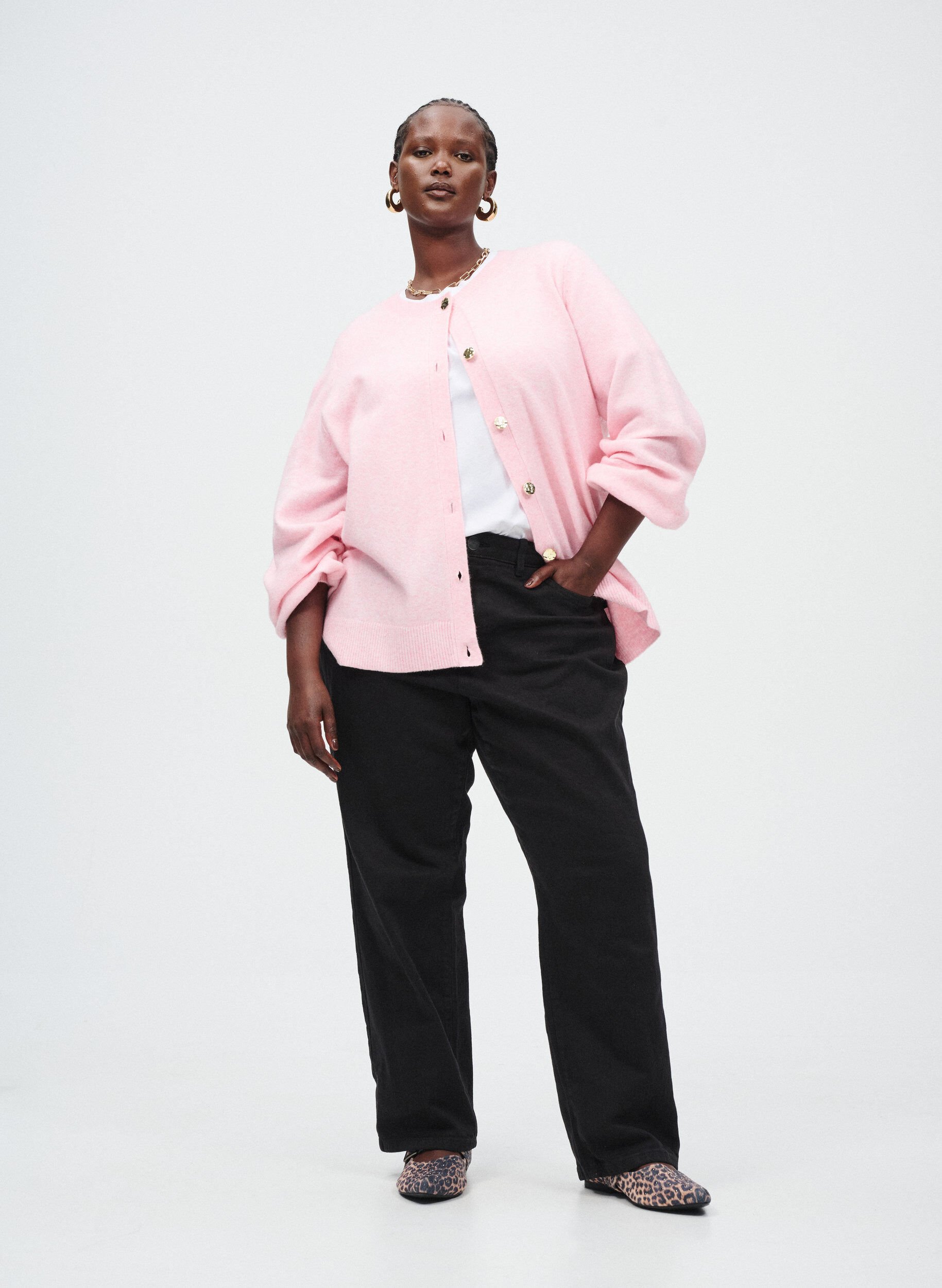 ZizziLosse jeans met gekorte lengte, Zwart, Image image number 0