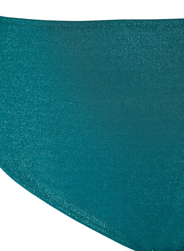 Bikinibroekje met hoge taille en glitter, Groen, Packshot image number 2
