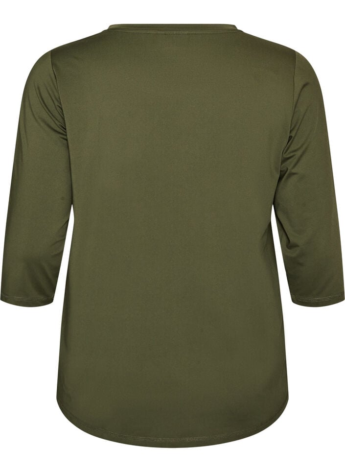 Sporttop met 3/4 mouwen, Groen, Packshot image number 1