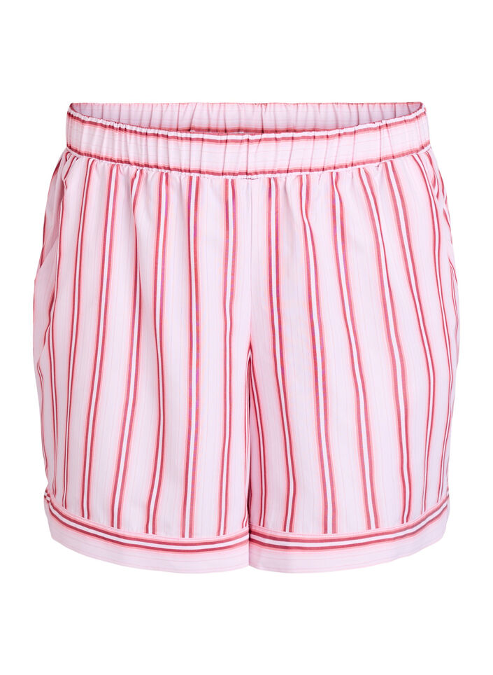 Losse shorts met strepen en zakken, Pink Stripe, Packshot