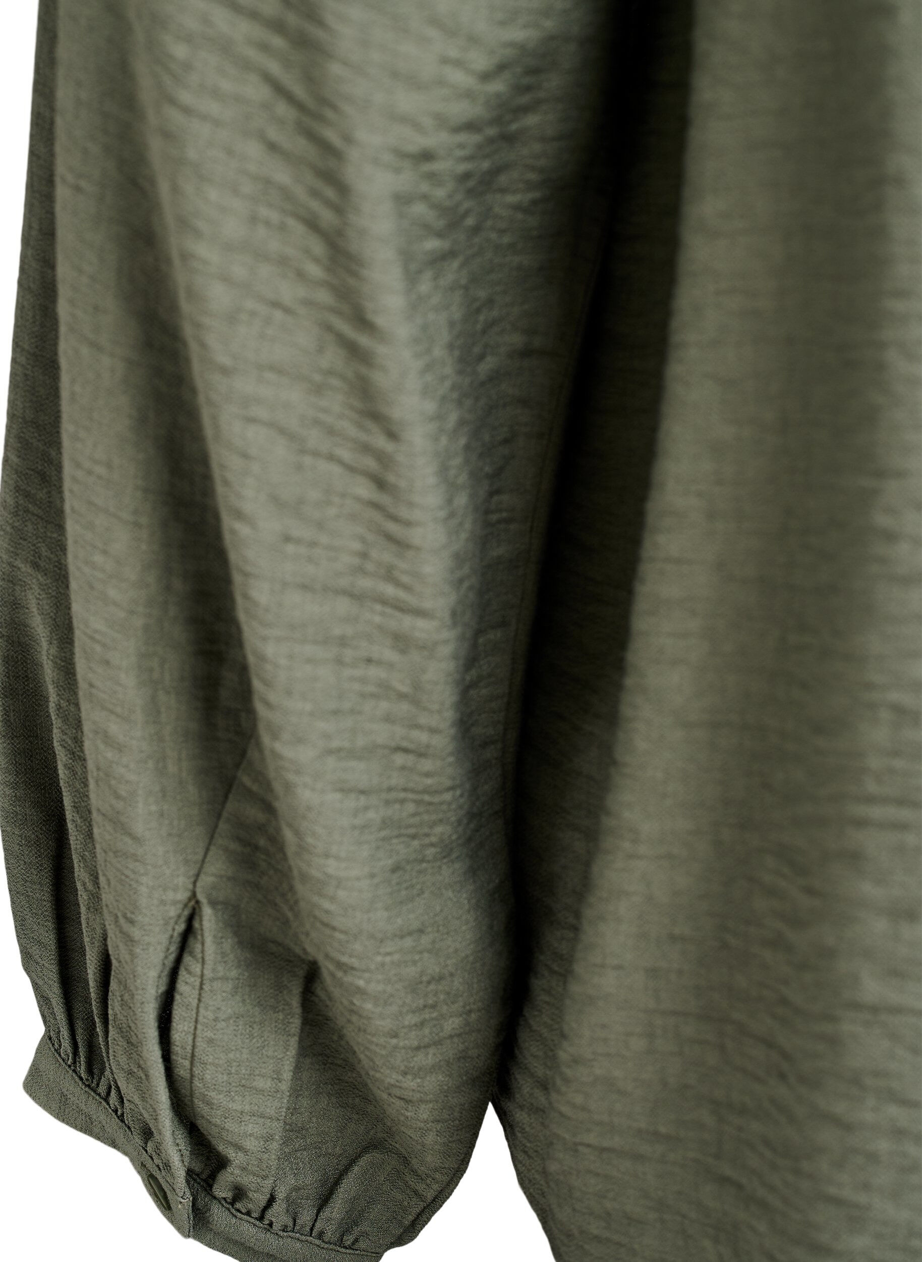ZizziViscose blouse met lange mouwen, Groen, Packshot image number 3