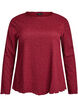 Blouse met lange mouwen en strassstenen, Donker Bordeaux, Packshot image number 0