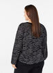 Gebreide blouse met patroon en glitereffect, Zwart, Model image number 2
