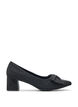 Wide fit - Pumps met strik en strass-steentjes, Zwart, Packshot image number 0