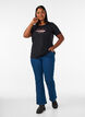 T-shirt met motief, Zwart, Model image number 1