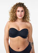 Gewatteerde strapless BH met afneembare bandjes, Zwart, Model image number 0