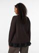 Blouse met structuur en volantzoom, Bruin, Model image number 2