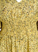 Midijurk met smock en ruche mouwen, Geel, Packshot image number 2