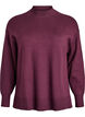 Gebreide blouse met hoge hals, Donker Bordeaux, Packshot image number 0